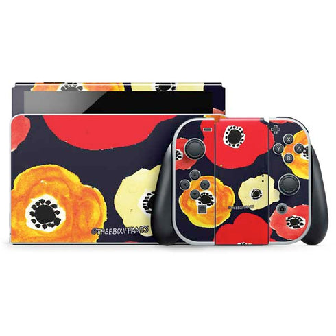 Bouffants and Broken Hearts Anemone Flower Nintendo Switch OLED (2021) Skin